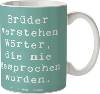 Produktbild von Mr. & Mrs. Panda Pott Spruch Bruderverständnis - Meeresbrise - Geschenk, Teepott, Familienmitglieder, Bruder, Tasse, Bruderherz, Teetasse, Geschenktasse, Verständnis, mit