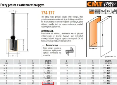 Produktbild von Cmt-Nutenfräser z2+1 hw s=8 d=8x40x90