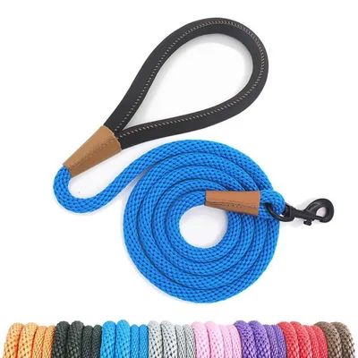 Immagine prodotto di Guinzaglio per cani, guinzaglio da riporto, guinzaglio standard, guinzaglio da traino, 0,9 cm x 180 cm, blu