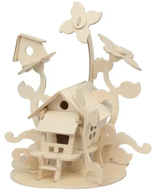 Productafbeelding van Elzusha - 3D Houten Puzzel van een Feeënhuis voor Kinderen