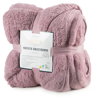 Zdjęcie produktu dla Narzuta futrzana NINA 170x210 cm ciemnoróżowa miękka