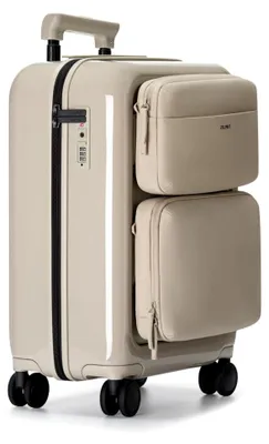 Produktbild von Modularer Koffer mit 4 Rollen für Handgepäck, leichter Reisekoffer aus Polycarbonat, 55,2 cm - 45 L, grau