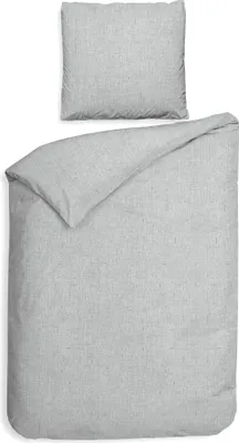 Produktbild von Heckett and Lane Franela Bettwäsche 135 Light Grey Bettwäsche 1 x Bettbezug 135x200 + 1 x Kopfkissenbezug 80x80 Light-Grey Uni grau