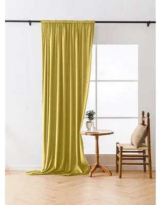 Produktbild von Verdunkelungsvorhang aus Samt, 140 x 270 cm, senfgelb. Aufhängung: Plisseeband.