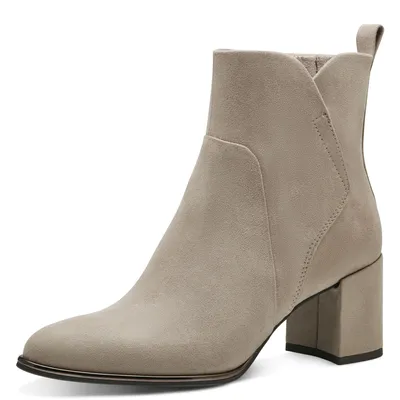 Immagine prodotto di Stivaletti da donna Marco Tozzi, in tessuto, punta stretta, tacco a blocco, modello 2-25095-41, taglia: 42 EU, colore: beige