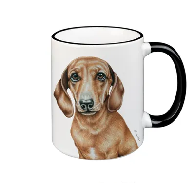 Produktbild von Schwarzwaldmariele - 2323 - Kaffeebecher, Hund, Dackel, Keramik, 330ml