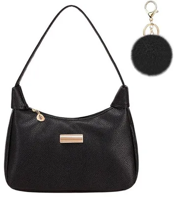 Produktbild von Azomor®️ Trendige Schultertasche für Damen mit Pompon und Reißverschluss, ideal für den täglichen Gebrauch