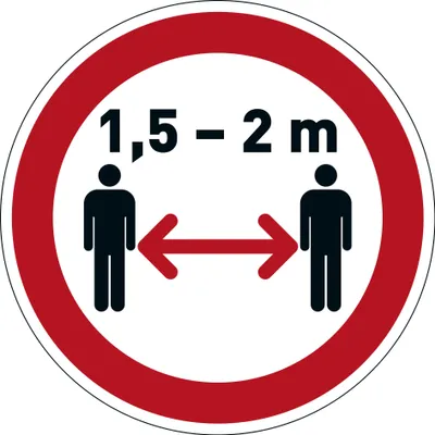 Produktbild von DURABLE Verbotsaufkleber 'Abstand halten' Ø 430 mm, 104103 rot