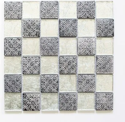 Produktbild von Glasmosaik XCM 8OP6 mix silber 30x30 cm