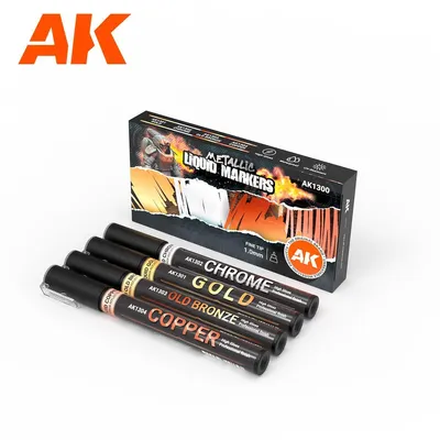 Produktbild von AK Interactive AK1300 - Metallic Markers 4 Stück - Neu
