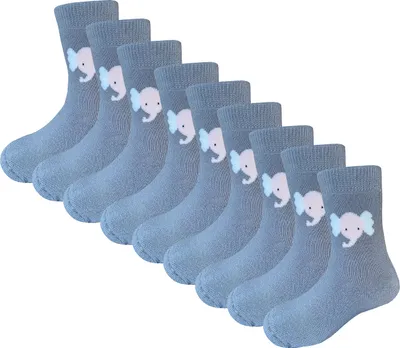 Produktbild von YALION 9 Paar Kinder Jungen Mädchen Baumwolle Babysocken Haussocken Thermosocken,Schweiß Atmungsaktiv und Elastisch (6-12 Monate)