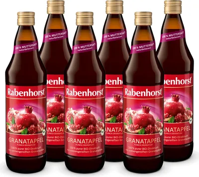 Immagine prodotto di RABENHORST Succo di melograno NON FILTRATO Confezione da 6 (6 x 700 ml)