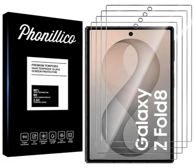 Produktbild von Hartglas für  Samsung Galaxy Z Fold 8 [4 Stück] Displayschutzfolie Screen Protector Film Anti-Kratzer Glas Resistant Phonillico®
