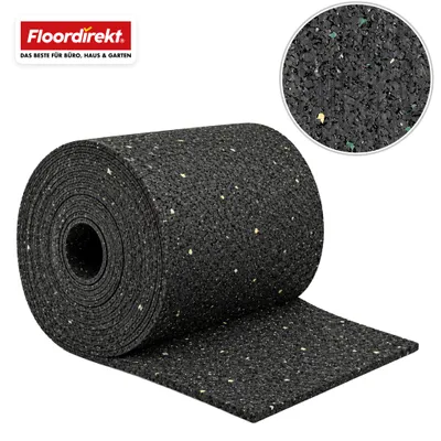 Produktbild von Terrassenpad auf Rolle 15 m x 8 cm x 5 mm, Gummigranulat Bautenschutzstreifen für Terrassen Unterkonstruktion, Schwarz