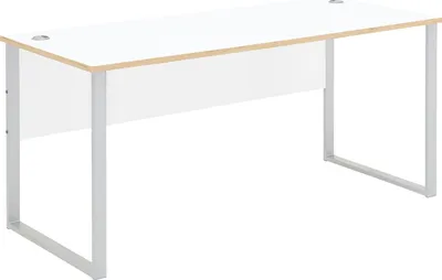 Produktbild von Schreibtisch >Memphis< in Weiß / Artisan / silber - 170x77x73 (BxHxT)