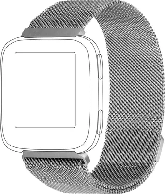 Produktbild von topp - Armband Fitbit Versa, Versa 2, Mesh, Silber