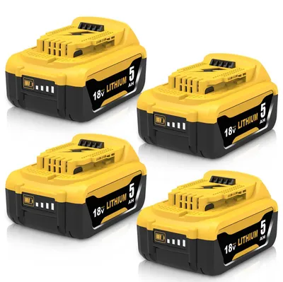 4er-Pack 18V 5000mAh Akku mit LED-Display für DCB180/DCB181/DCB182/DCB184