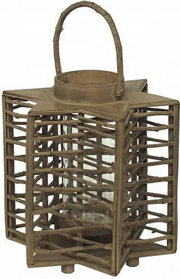 Produktbild von Rattan Laterne Stern Villaverde® 30,5cm mit Glaseinsatz