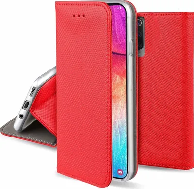 Produktbild von Buch Tasche "Smart" kompatibel mit Samsung Galaxy Xcover 6 Pro Handy Hülle mit Standfunktion, Kartenfach Rot