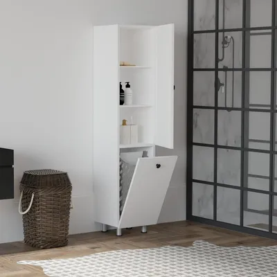 Immagine prodotto di Cropani - Mobile Colonna, 35x32x155h cm Bianco, 2 Ripiani