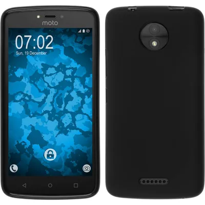 Produktbild von PhoneNatic Case kompatibel mit Lenovo Moto C Plus - schwarz Silikon Hülle matt + 2 Schutzfolien