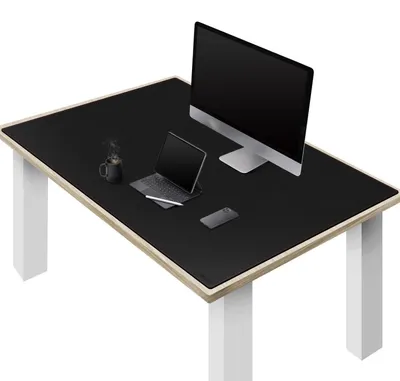 Produktbild von Schreibtischunterlage 140 x 80 cm Schwarz in Lederoptik