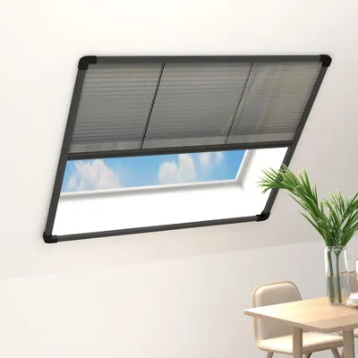 Image de vidaXL Moustiquaire plissée pour fenêtre Alu anthracite 120x120 cm