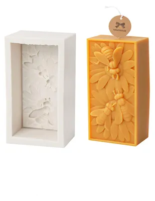 Silikonform Biene & Blume, groß, für Kerzen, Seife, Fondant, Harz