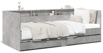 Obrázok produktu pre vidaXL Denná posteľ so zásuvkami bez matraca betónová sivá 75x190 cm