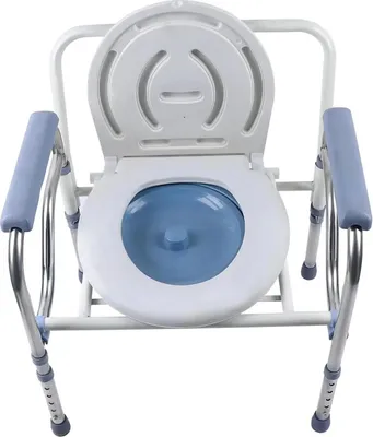 Image de Siège de toilette, réglable en hauteur, accoudoirs confortables, argenté