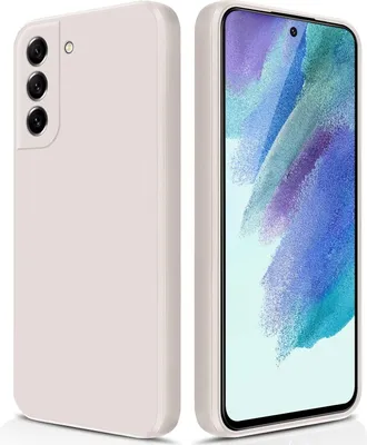 Produktbild von Silikon Hülle für Samsung Galaxy S21 FE 5G Flüssigsilikon Dünn Gel Gummi Matt Kratzfeste Schutzhülle Weiß