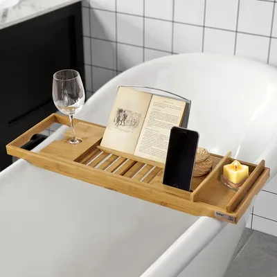 Produktbild von SoBuy® Badewannenablage aus Bambus,Badewannenbrett,Badewannenauflage,FRG207-N