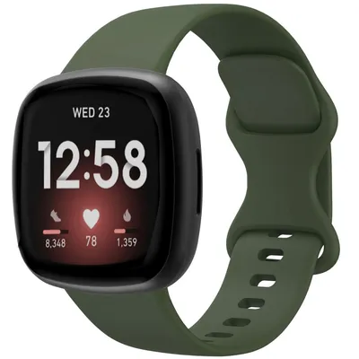 Produktbild von imoshion Silikon-Armband⁺ für Fitbit Versa 4 / 3 / Sense (2) - Dunkelgrün