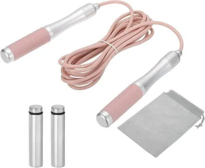 Produktbild von Gewogener Springseil für Fitness, rosa, einstellbar