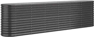 Obrázok produktu pre Veľký vyvýšený záhon – 260 x 40 x 68 cm – antracitová farba – z pancierovej ocele – ergonomický vyvýšený záhon – odolný voči poveternostným vplyvom a korózii – otvorené dno