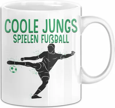 Produktbild von Fußballspieler Tasse Geschenk Coole Jungs Spielen Fußball Geschenkidee Jungen (Weiß)