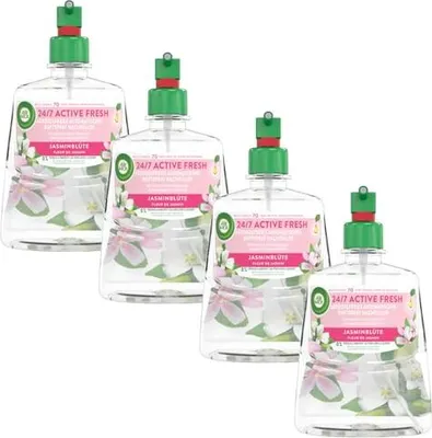 Produktbild von Air Wick Active Fresh Aerosolfreies Automatisches Duftspray Nachfüller Jasminblüte 4 x 228 ml
