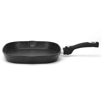 Produktbild von Cheffinger Grillpfanne abnehmbarer Griff Induktion Ø28cm Pfanne Marmor praktisch