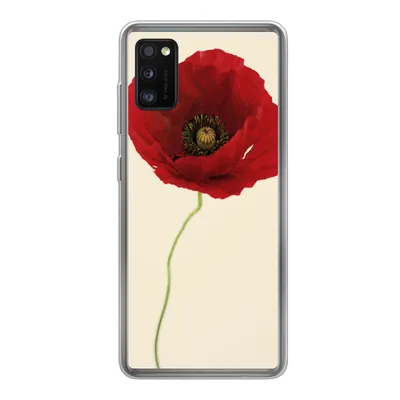 Produktbild von MuchoWow® Handyhülle Schutzhülle Hülle für Samsung Galaxy A41 Nahaufnahme einer roten Mohnblume Silikon Softcase Handy Hülle - Mobiltelefon