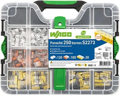 Imagen del producto de Caja WAGO con 250 terminales, modelo S2273: Conexiones eficientes para instalaciones eléctricas