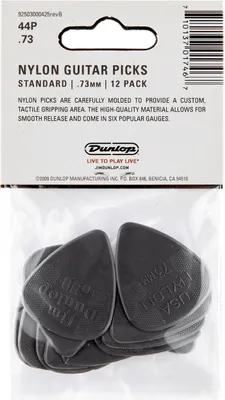 Image de 12x Dunlop Nylon Standard Plektren - 0.73 mm - grau