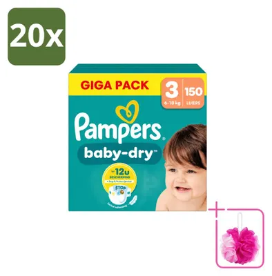 Zdjęcie produktu dla 20 pieluchomajtki Pampers Baby-Dry, rozmiar 3 - opakowanie ekonomiczne - 20 sztuk