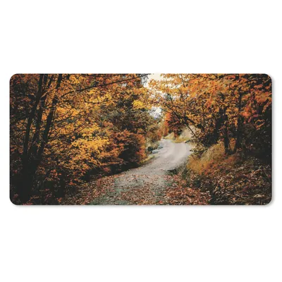 Produktbild von MuchoWow® Mauspad Mousepad Herbstwald - Weg - Laub - Ländlich 60x30 cm - Mousepads - Maus Mat - Pad - Mausunterlage - Nachhaltig
