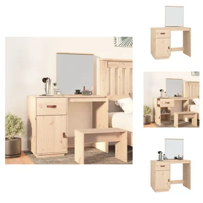 Obrázok produktu pre vidaXL Toaletný stolík 95x50x134 cm z masívneho borovicového dreva - Toaletné stolíky
