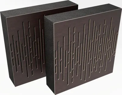 Obrázok produktu pre balenie 2 ks - AbFuser akustický panel s difúznym pohlcovaním zvuku | 50 x 50 cm | farba: (wenge, VELAR (150 mm))