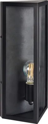 Produktbild von BELIANI Außenwandleuchte Schwarz Metall und Glas 40 cm IP44 Modern Außenleuchte Beleuchtung für Außen Draußen Terrasse Balkon
