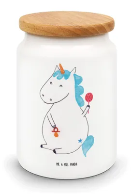 Produktbild von Mr. & Mrs. Panda zuckerdose Einhorn Baby - Weiß - Geschenk, Einhörner, Vorratsbehälter, Geburt, Dose, Kaffeedose, behälter, Keksdose, bonbondose, Unicorn, Geburtstag