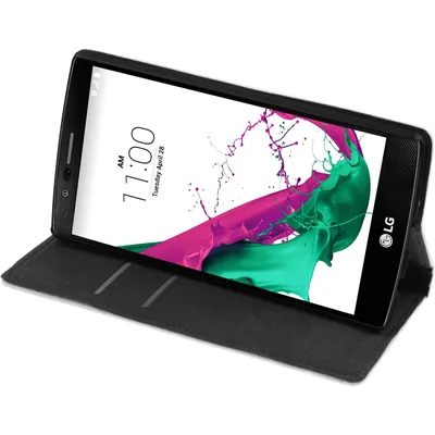 Produktbild von PhoneNatic Kunst-Lederhülle kompatibel mit LG G4 - Book-Case weiß + 2 Schutzfolien