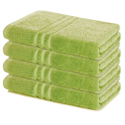 Produktbild von Lavea® 4er Set Duschtuch 70x140, 4 Stück, 100% Baumwolle Frottee, saugstark, weich und strapazierfähig, waschbar 60°C, trocknergeeignet, Handtuch, Handtücher, Duschtücher, Lindgrün