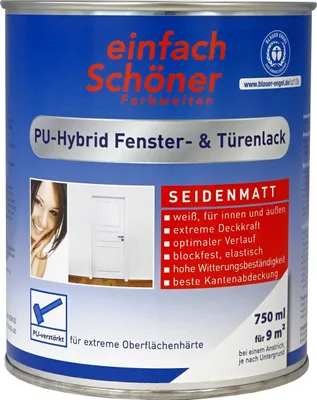 Produktbild von einfach Schöner PolyurethanHybrid Fenster- & Türenlack seidenmatt, 750 ml